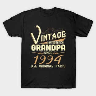 Vintage Grandpa Since 1994 Funny Man Myth Legend Daddy T-Shirt